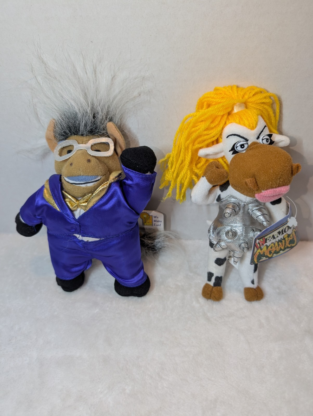 Vintage 90s Meanies Plush Lot Of 8- Infamous Series MADONNA Clinton HOWARD STERN