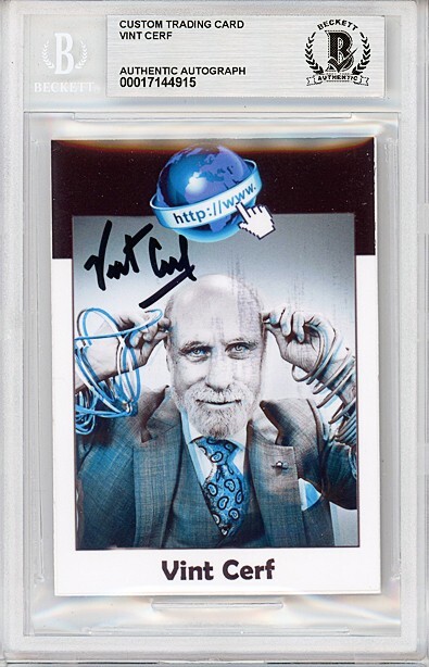 -VINT CERF- INTERNET INVENTOR Beckett BAS Signed/Autograph/Auto Computer Card