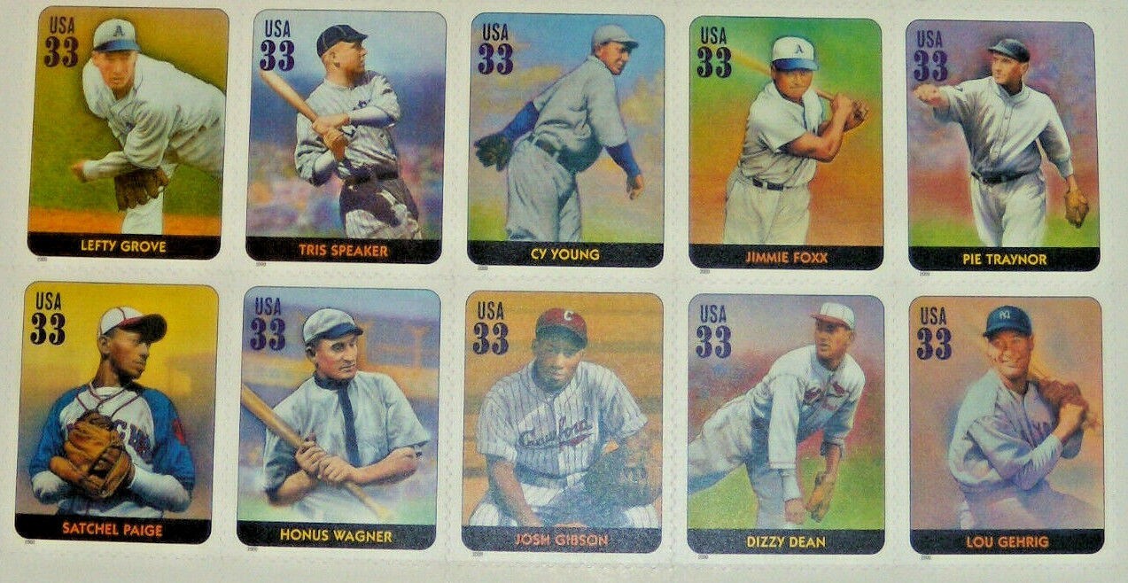 Four Sheets x 20 = 80 of LEGENDS OF BASEBALL 33¢ US Postage Stamps USA Sc # 3408