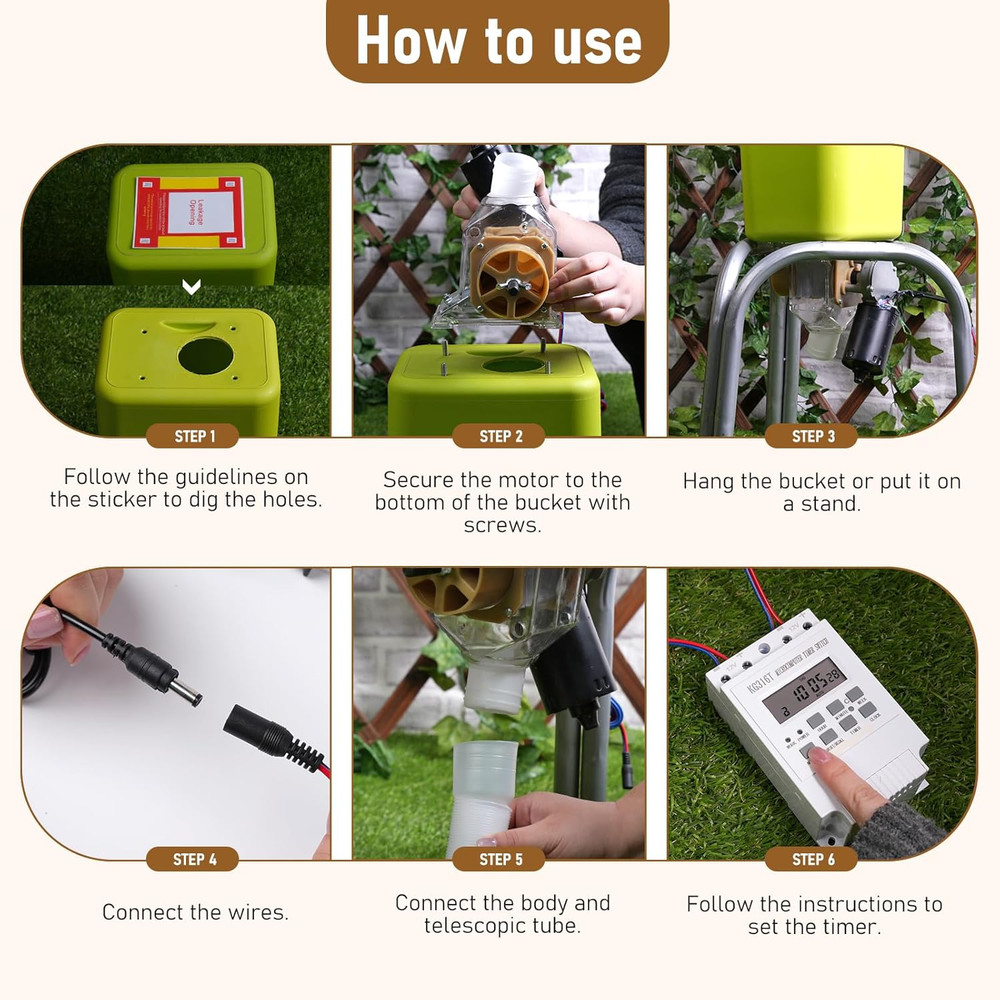 Timed Automatic Chicken Feeder and Duck Feeder, Timed Poultry Feederer Great for