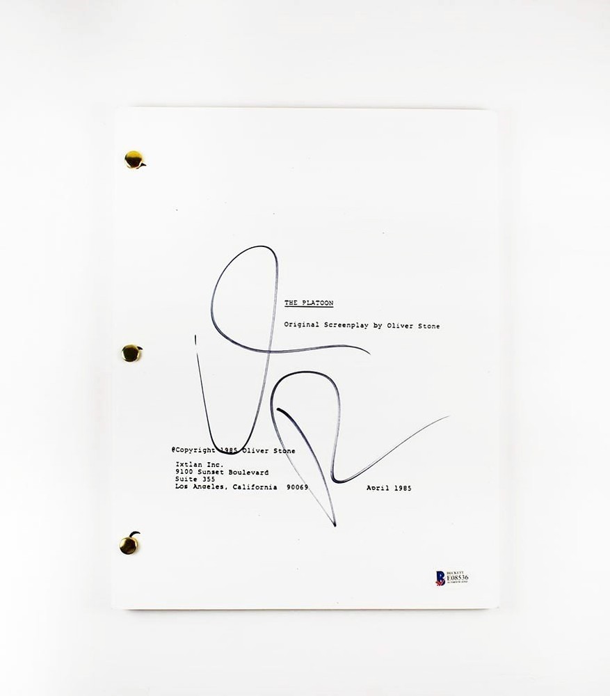 Willem Dafoe Platoon Signed Autographed Script BAS BECKETT COA