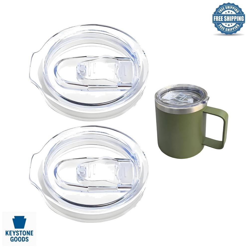 2-Pack Clear Spill-Proof Lid for 16oz Stanley Beer Mugs