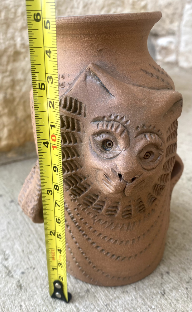 Handmade Ceramic Vase With Cats Signed Fraser Harris 2004