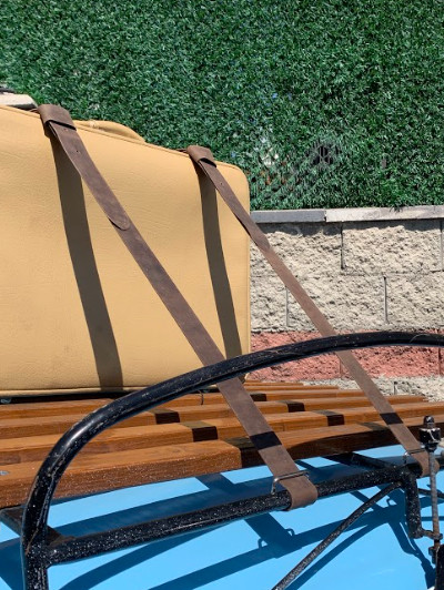 Genuine Leather Luggage Rack Straps Trunk rack straps for Classic Cars, Camel