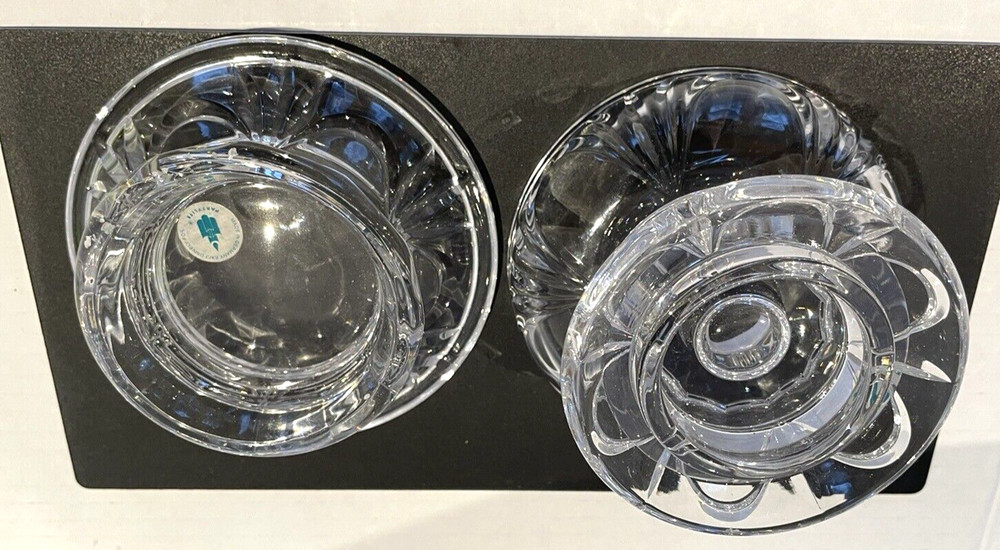 2 Party Lite Crystal Candle Holders 2 Sizes