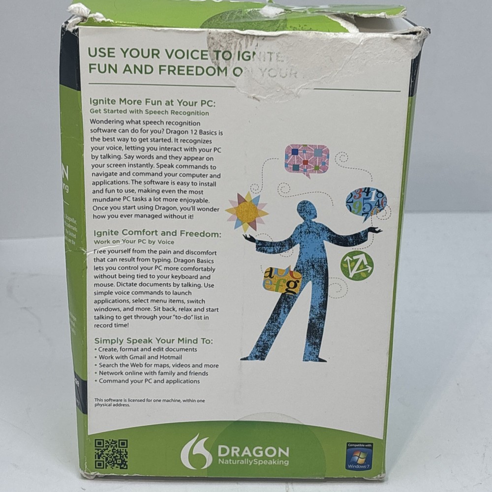 Nuance Dragon NaturallySpeaking 12 Basic Speech Recognition Software - NEW OPEN