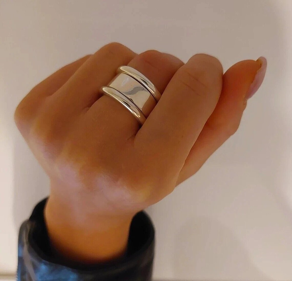 Solid 925 Sterling Silver Band & Statement Handmade Spinner Ring All Size R-102