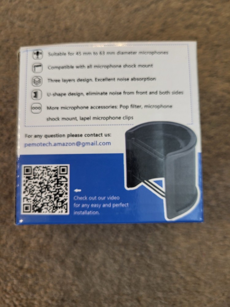 PEMOTech 3-Layer Microphone Pop Filter Windscreen Cover for Recording Streaming