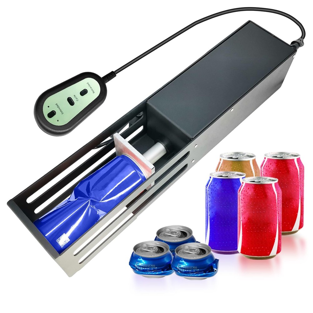 Electric Can Crusher Button Controller Automatic Auto Cycle Mode 8/12/16oz BLACK
