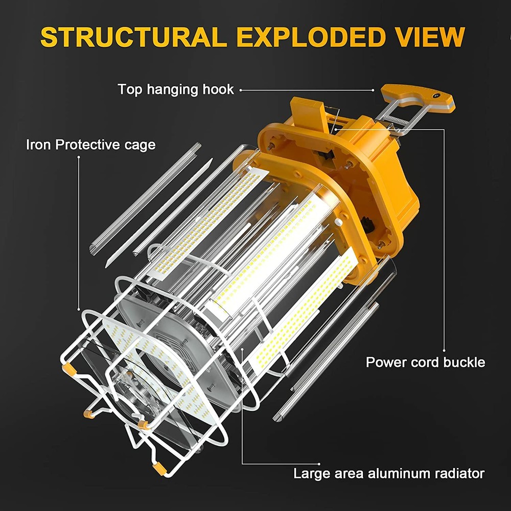 80W LED Temporary Work Light Linkable Construction Jobsite Light 5000K Daylight