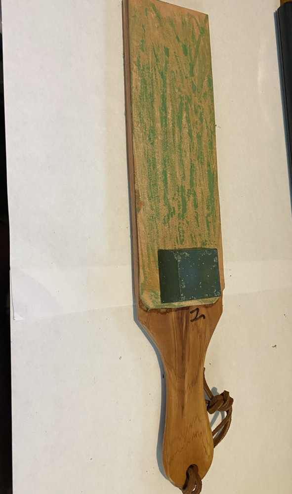 leather strop sharpening, Red Cedar, Loaded