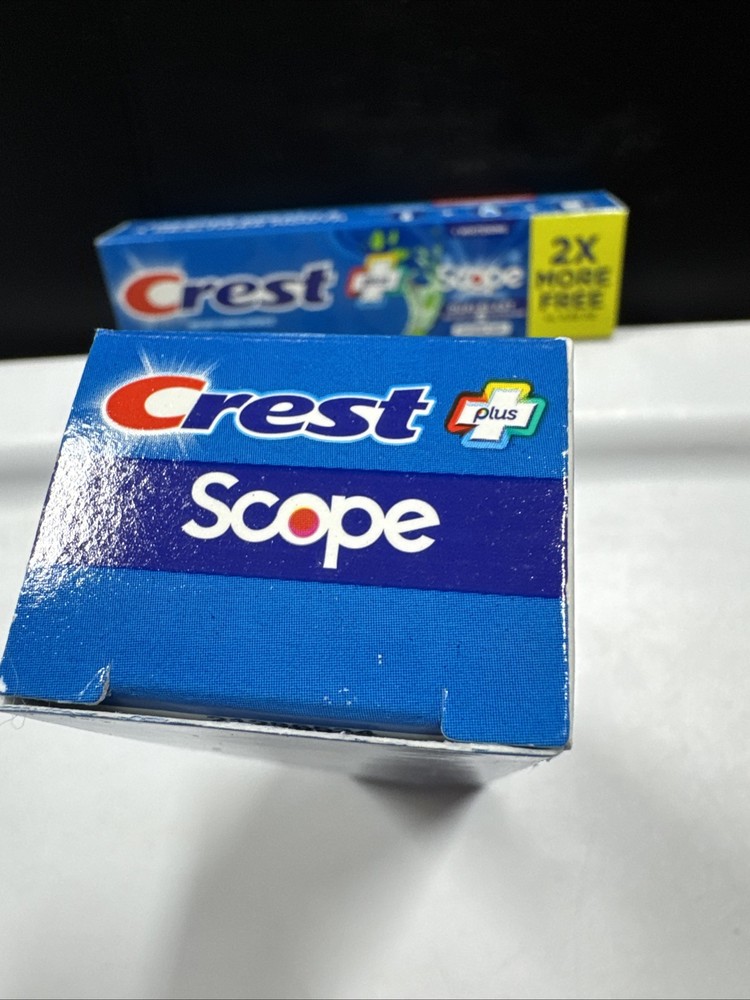 2 Pack Crest Plus Scope Dual blast Toothpaste- Intense Mint 2.3 Oz/65g-ea 6/2028