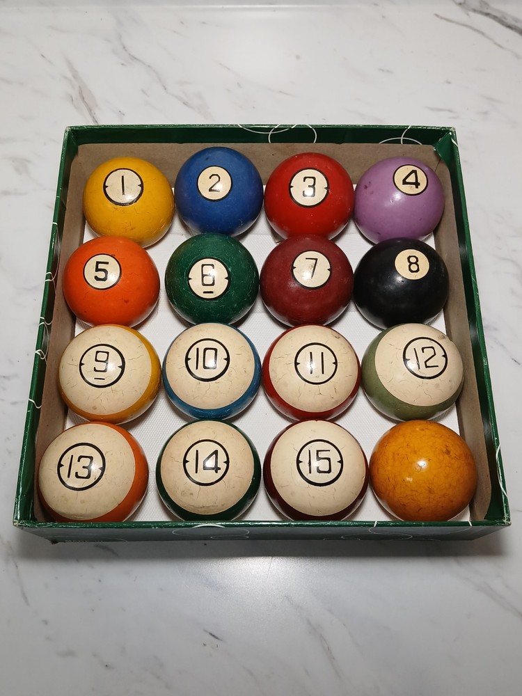 Antique Clay Billiard Pool Balls Set (2 Variations)