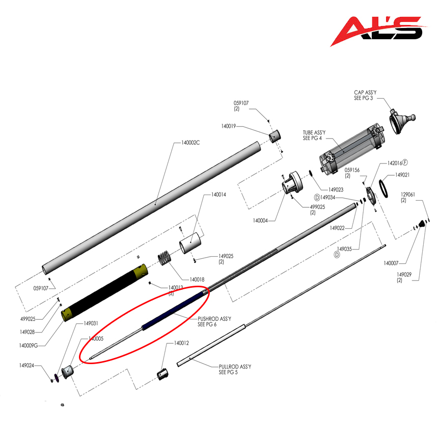 TapeTech Mudrunner Replacement Threaded Gas Spring (#149020)