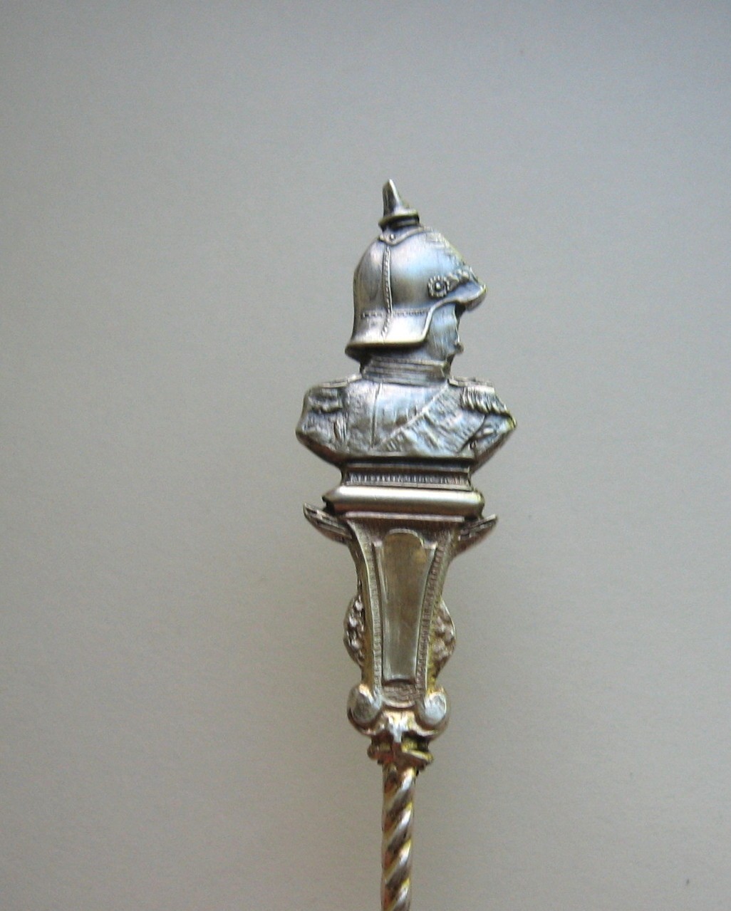 Antique Berlin German 800 Silver Otto Von Bismarck Bust Finial Spoon