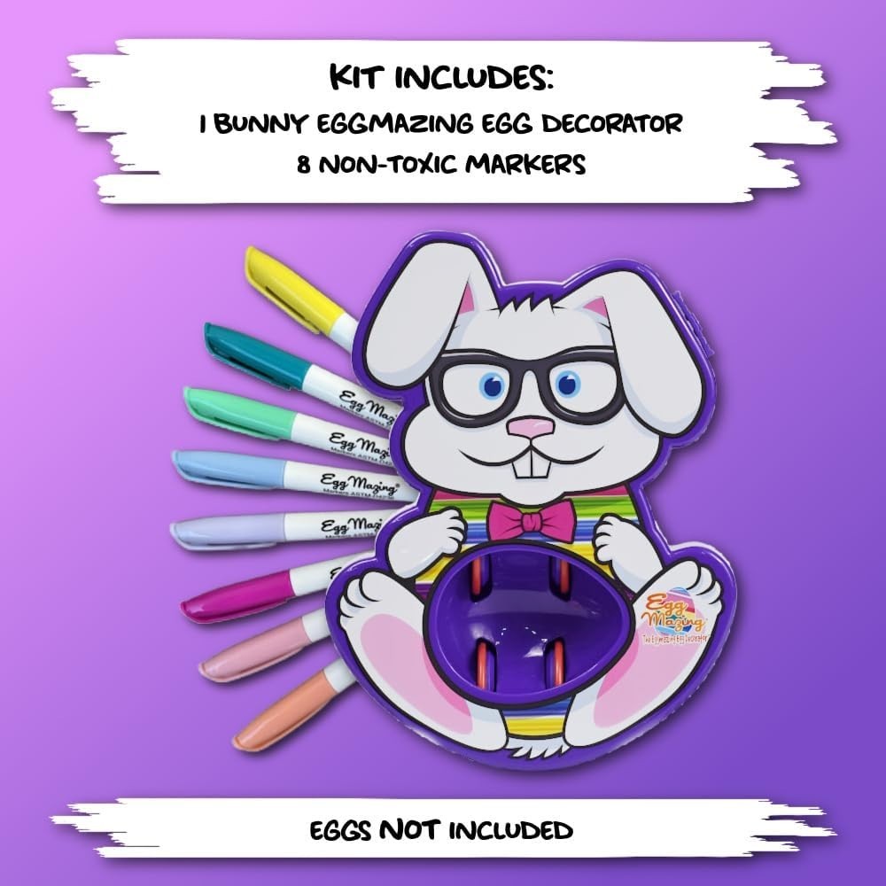Eggmazing Easter Egg Decorator Kit - Includes Bunny Egg Decorating Spinner Arts