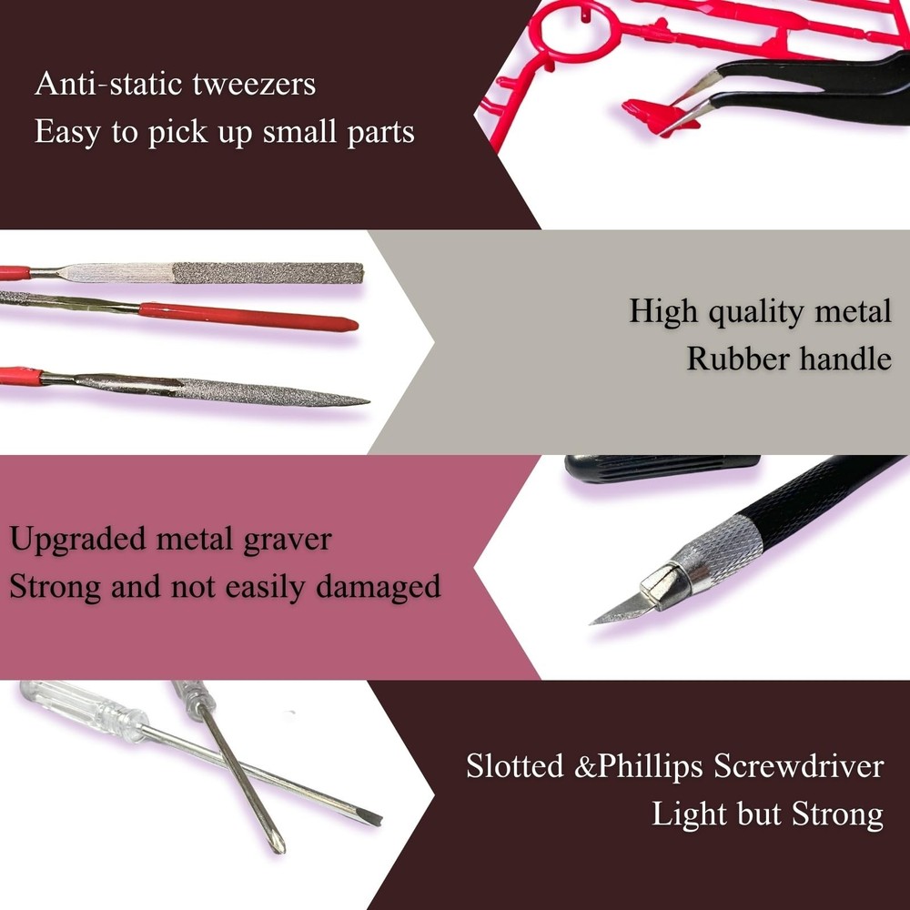 Gundam Model Tool Kit, 28pcs Adult Hobby Tools Set, Modeler Basic Tools Craft...
