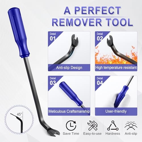 5 pcs Auto Trim Removal Tool Kit, No Scratch Plastic Pry Tool Kit - Blue