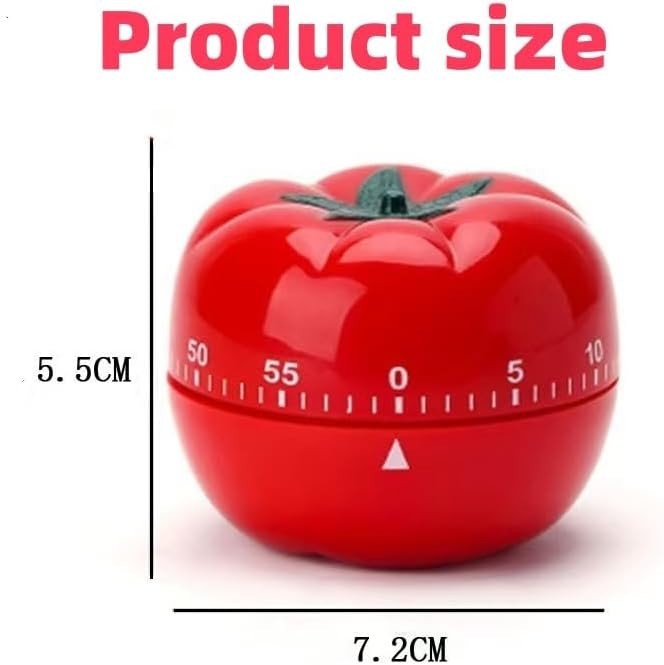 Charming Red & White 60-Minute Mechanical Kitchen Timer - No Batteries Needed