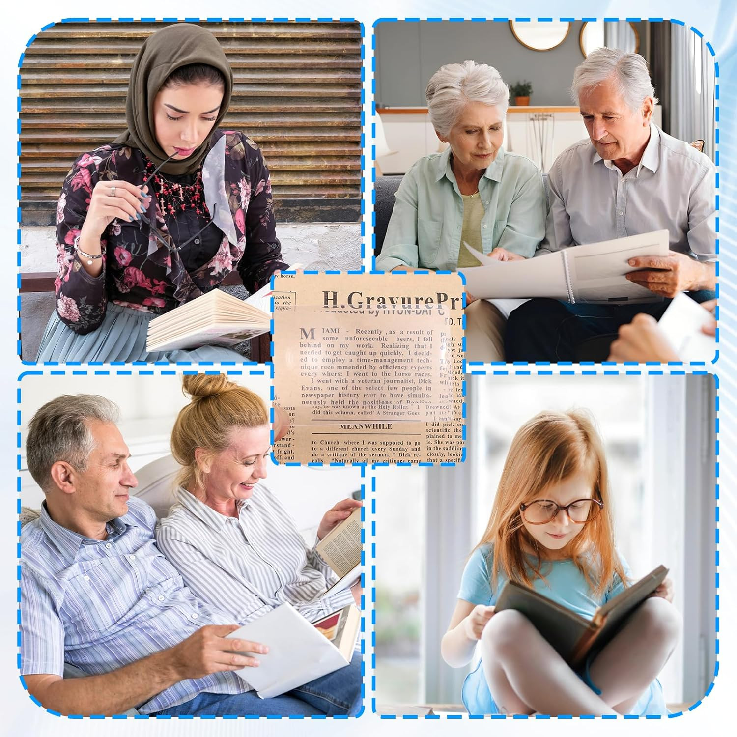 4PCS 3X Magnifying Sheets for Reading, Ideal for Seniors and Small Print