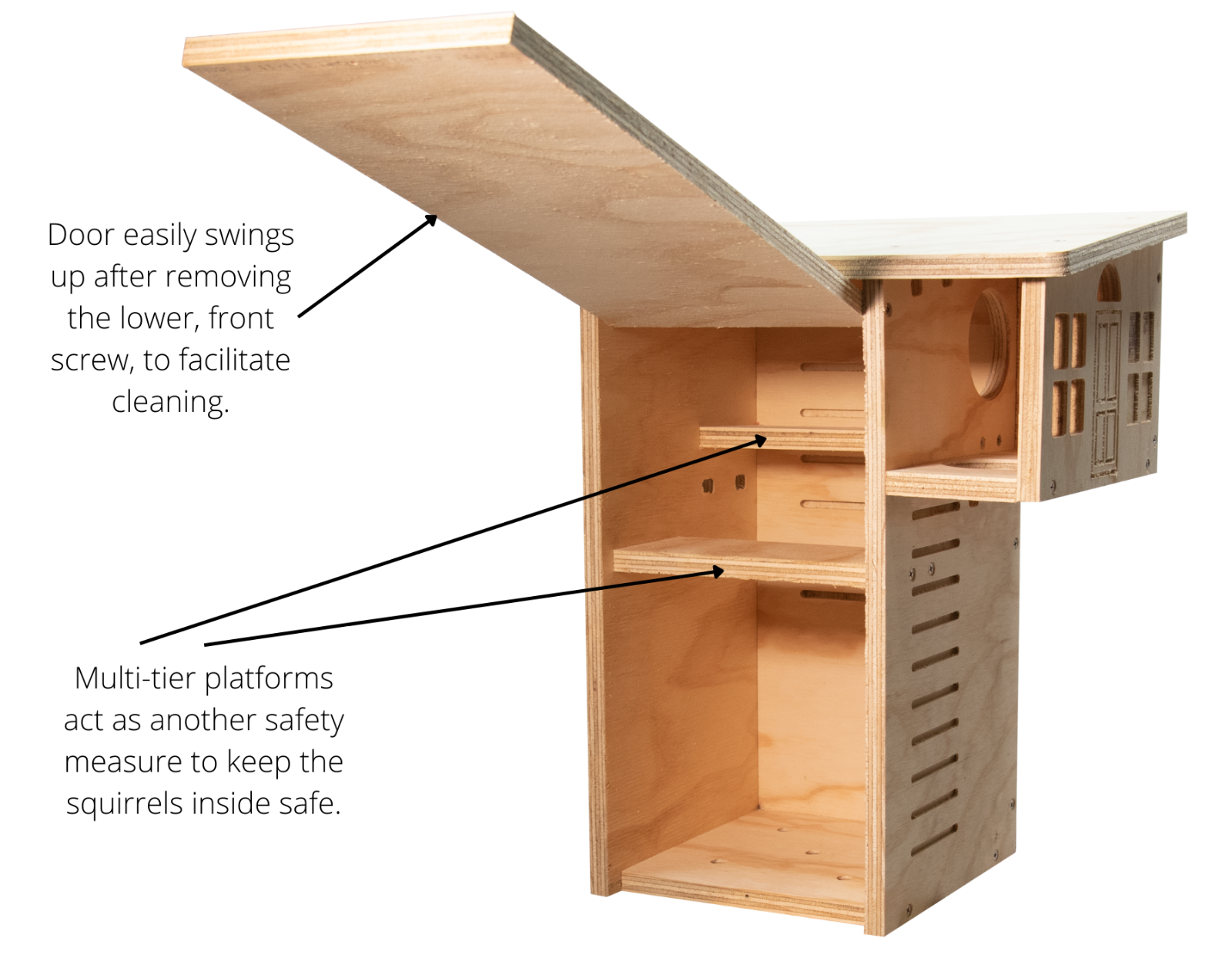 JCs Wildlife Plywood Squirrel House Nesting Box