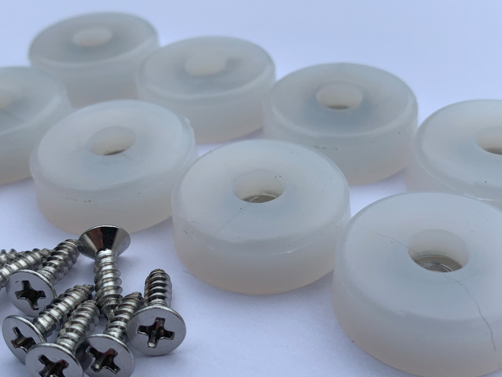 1" DIA Cutting Board Rubber Bumpers LOW PROFILE Silicone Black Clear Stainless