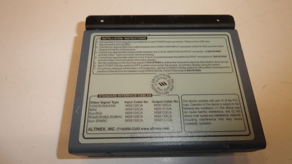 QQ1: ALTINEX COMPACT COMPUTER VIDEO INTERFACE