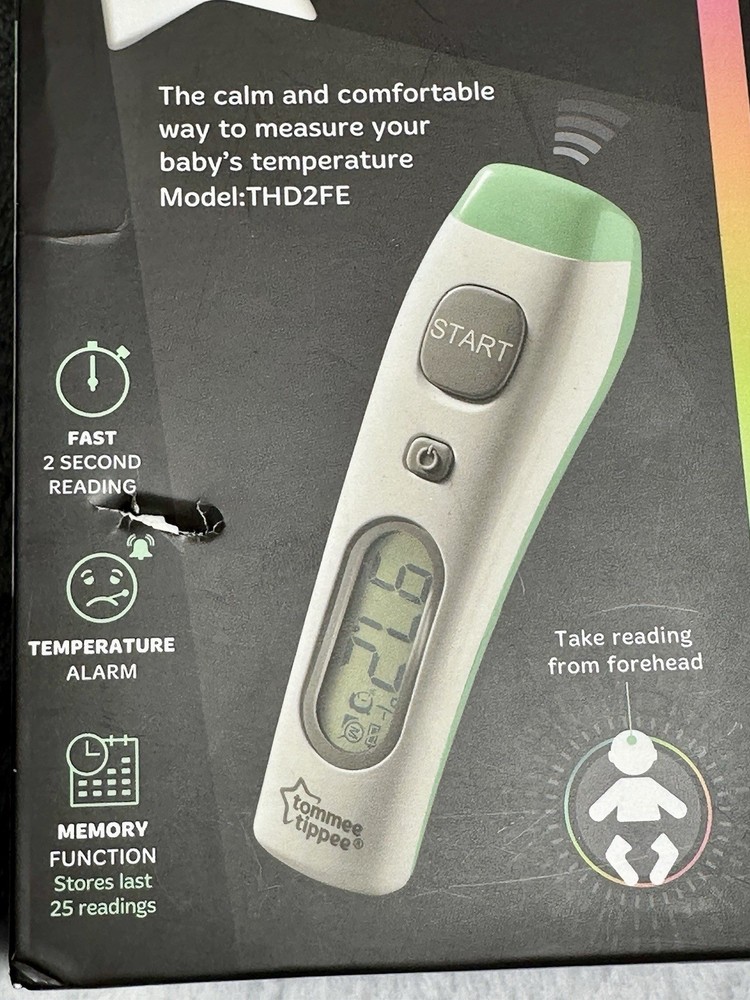 Tommy Tippee No Touch Forehead Thermometer Fast Reading Memory Function