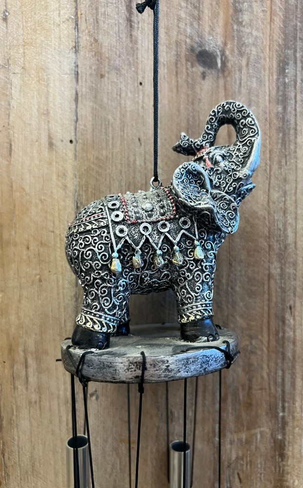 Thai Elephant Resin Windchime 22" x 3"