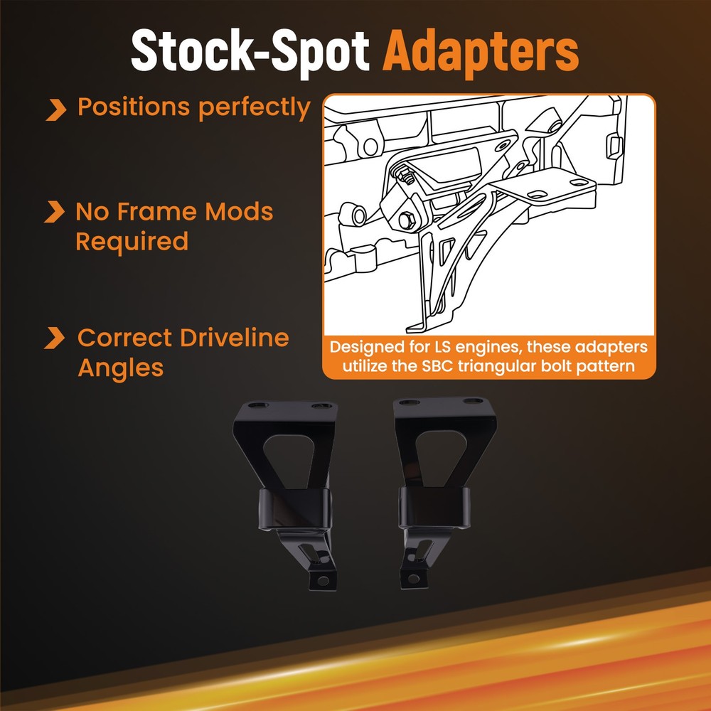 LS Conversion Mount Kit for Chevy C10 1963-1972 Engine Mounting Brackets