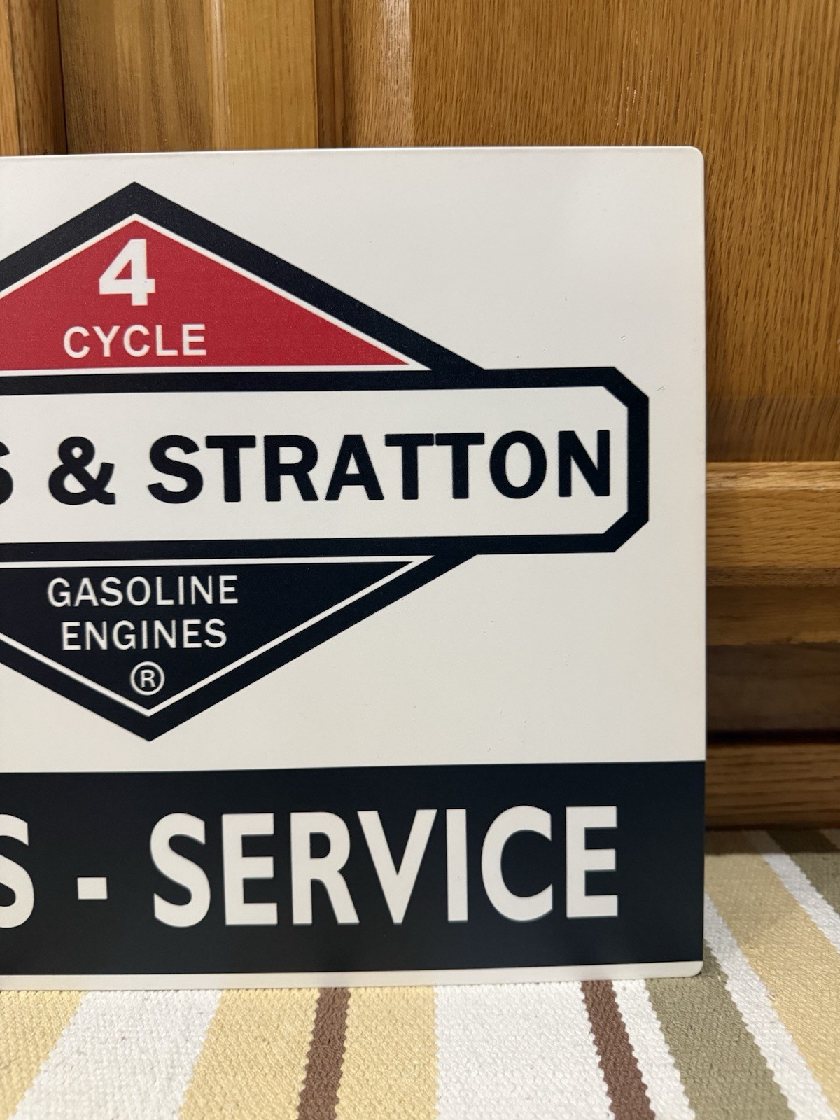 Briggs Stratton Flange Sign Double Sided Sales Service Vintage Style Wall Decor