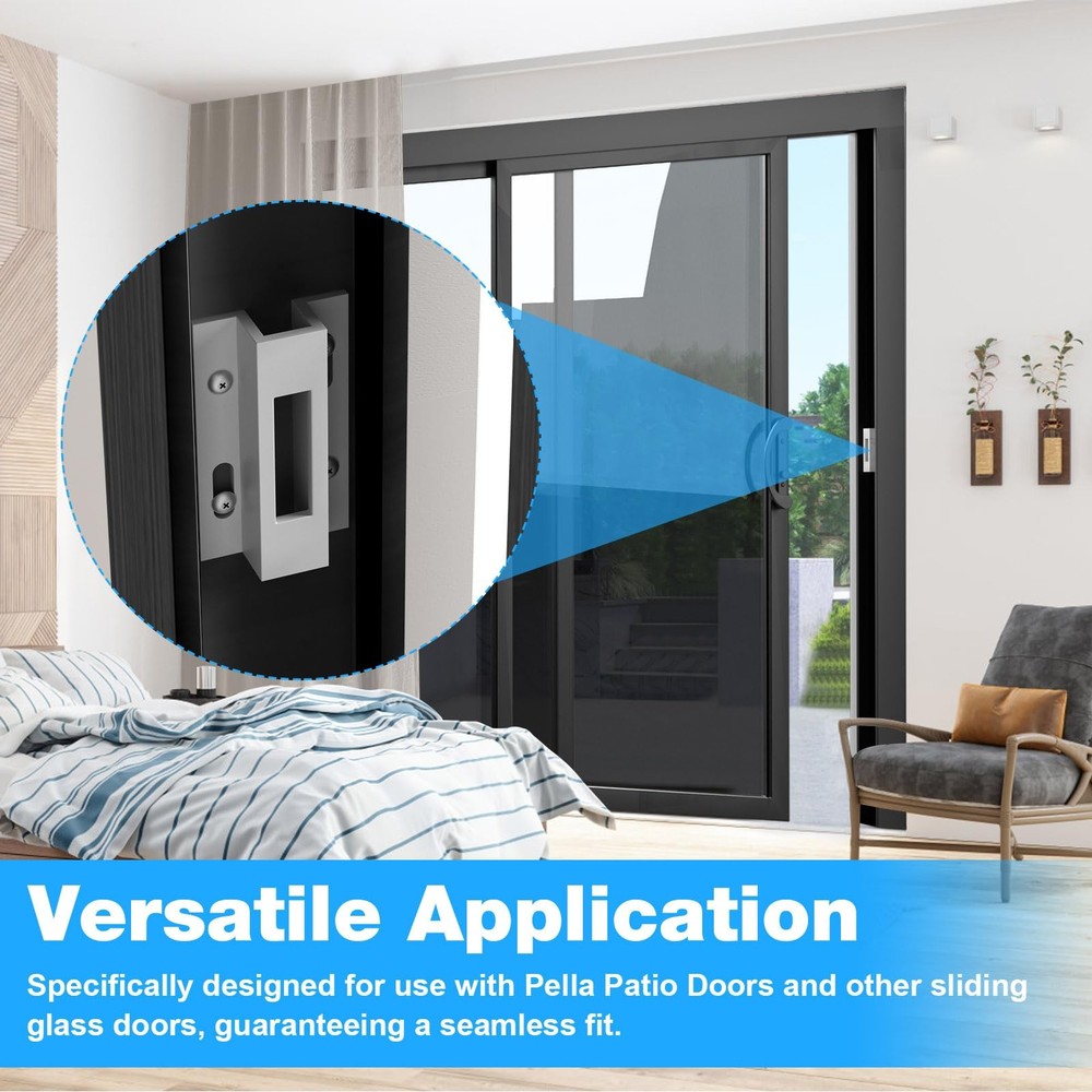 Patio Sliding Door Keeper／Hook Style Latch／E 2124 Latch Lock 1 Pack