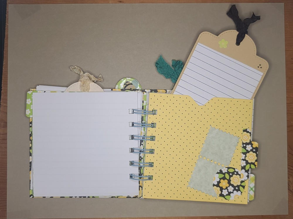 Little cinched journal notebook, Spring, handmade