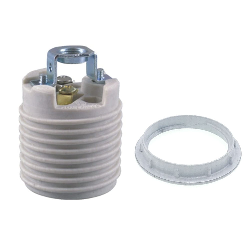 Keyless Porcelain Threaded Socket with Hickey,TWDRTDD Medium Base E26 Threade...