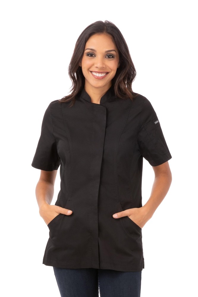Chef Works Women's Roxby Chef Coat Medium Black