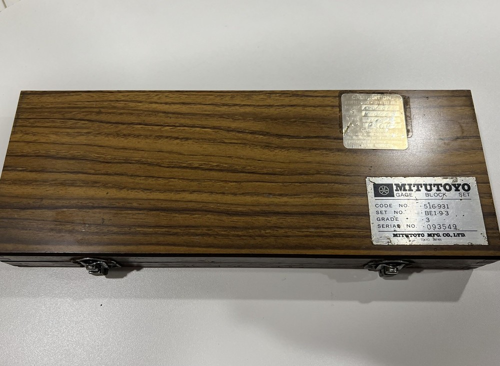 Mitutoyo Gauge Block Set # BE1-9-3 Grade 3 Code# 516-931.