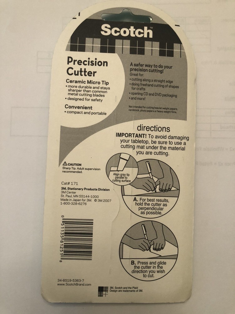3M Scotch Precision Paper Cutter ceramic micro tip - New