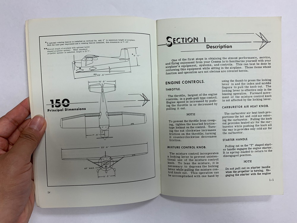 Cessna Model 150C 1963 Owner's Manual - Original
