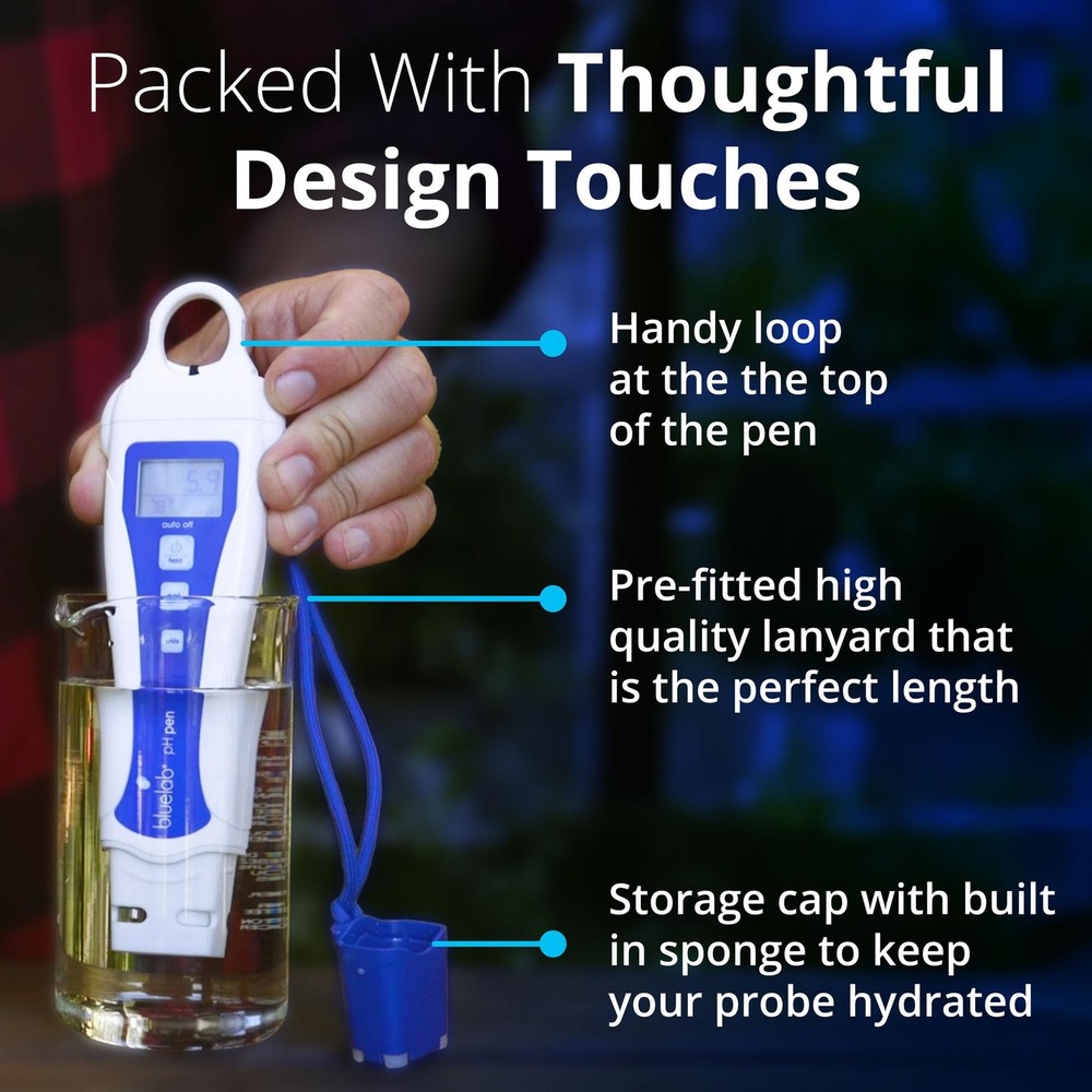 pH Pen - ± 0.1 pH Accurate, Durable Double Junction Probe, Waterproof & Float...