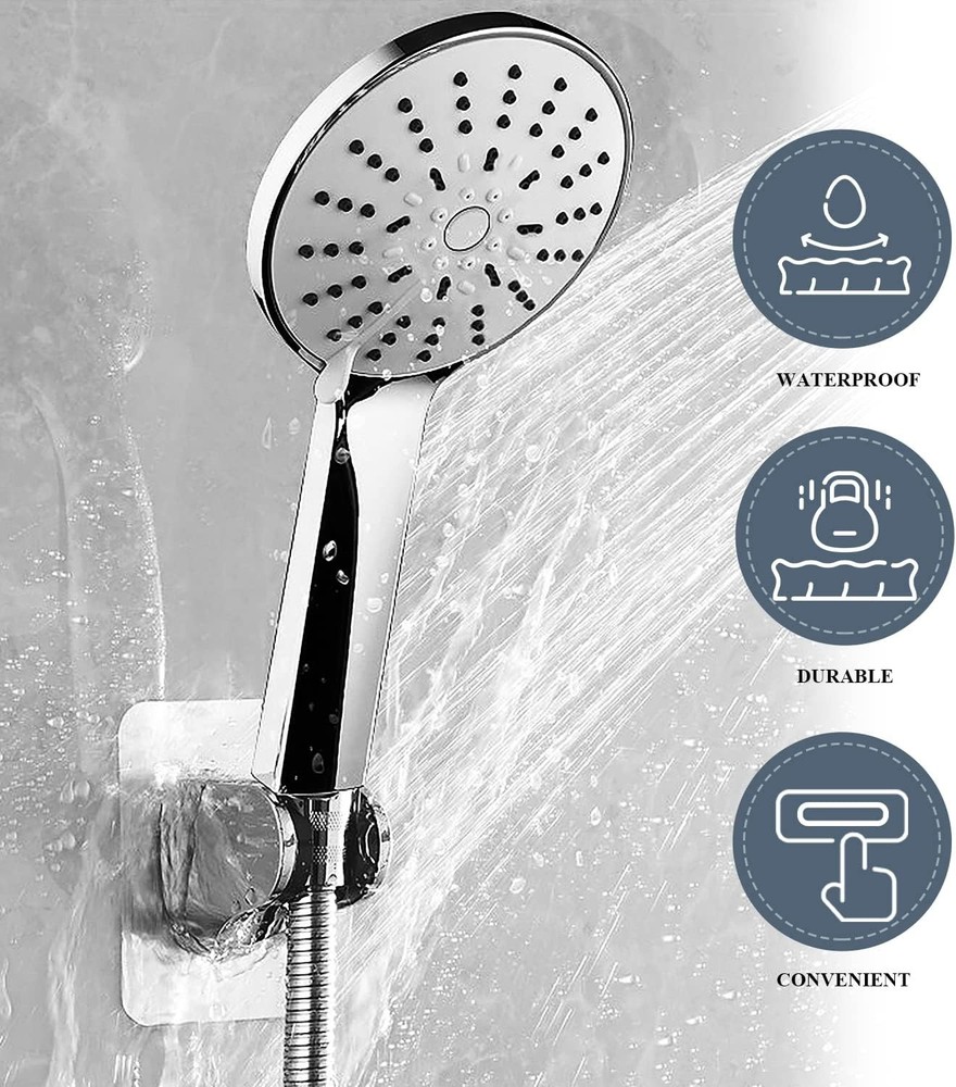 2x Shower Head Holder, Adjustable Angle Handheld Shower Head Wall Mount Bracket