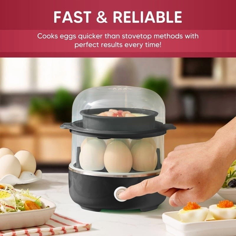 Automatic Egg Cooker 14 Eggs Poacher Omelet Timer Easy Clean Dishwasher Safe New