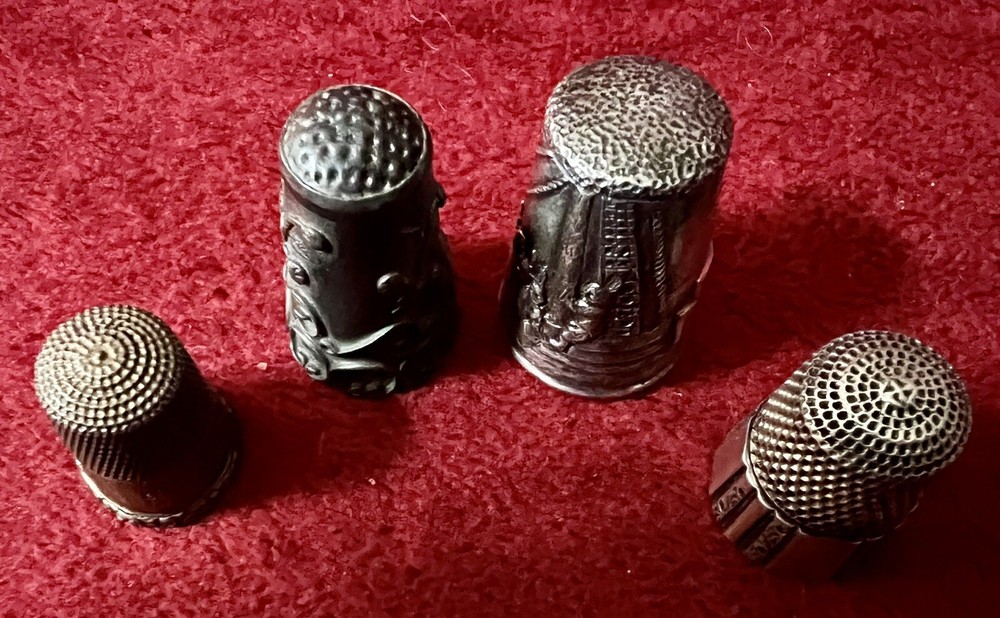 GROUP 4 STERLING ANTIQUE THIMBLES