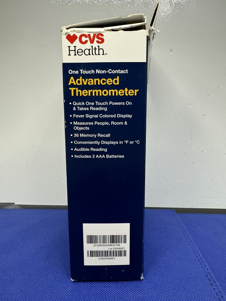 New Cvs Advanced Thermometer One Touch Non Contact Damaged Box