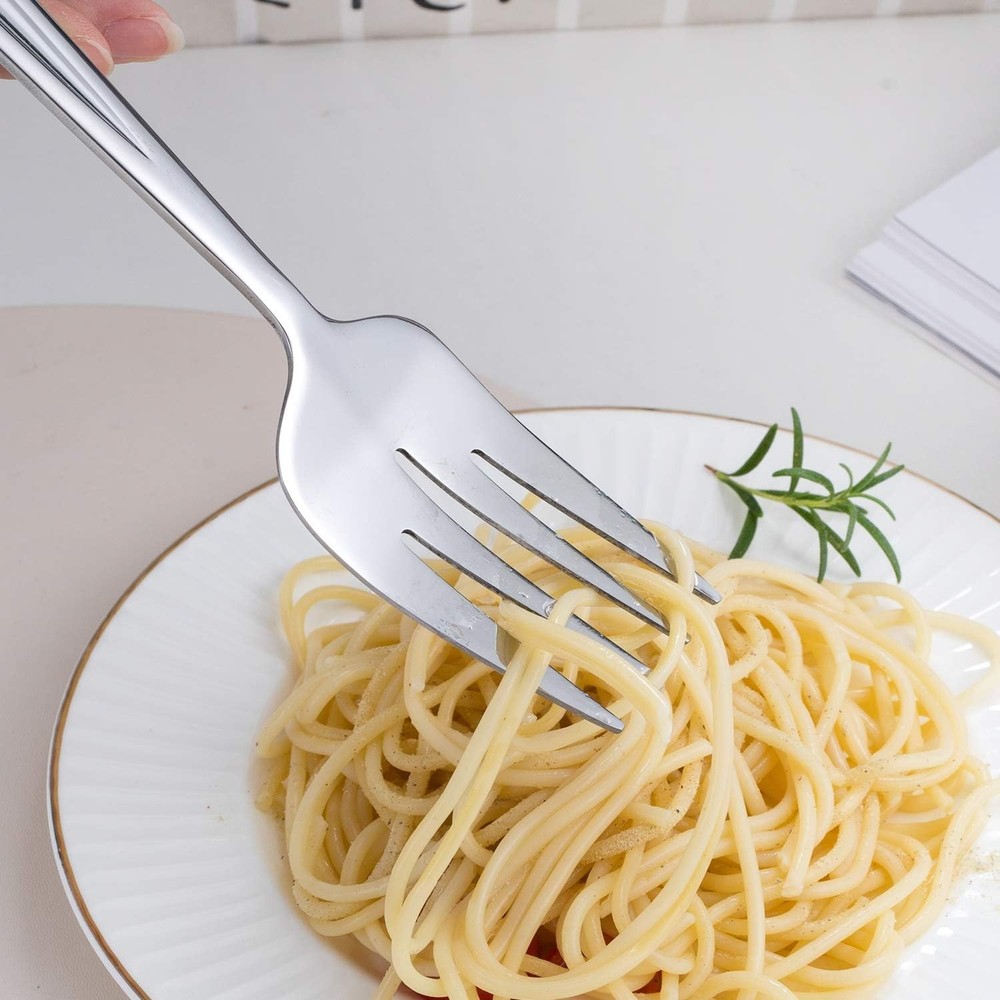 Stainless Steel Serving Spoon & Serving Fork Set Include 3 Large Serving Spoon