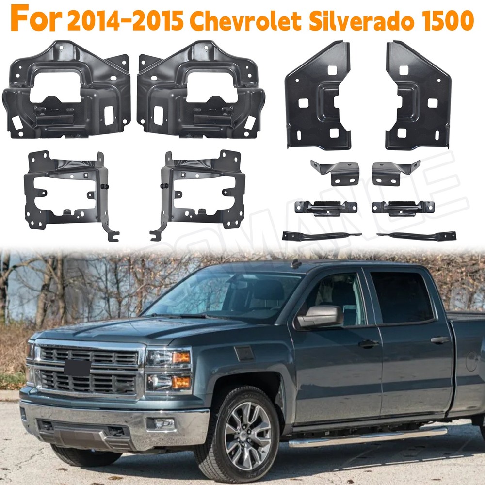 Front Bumper Support Mount Bracket Set For Chevrolet Silverado 1500 2014-2015