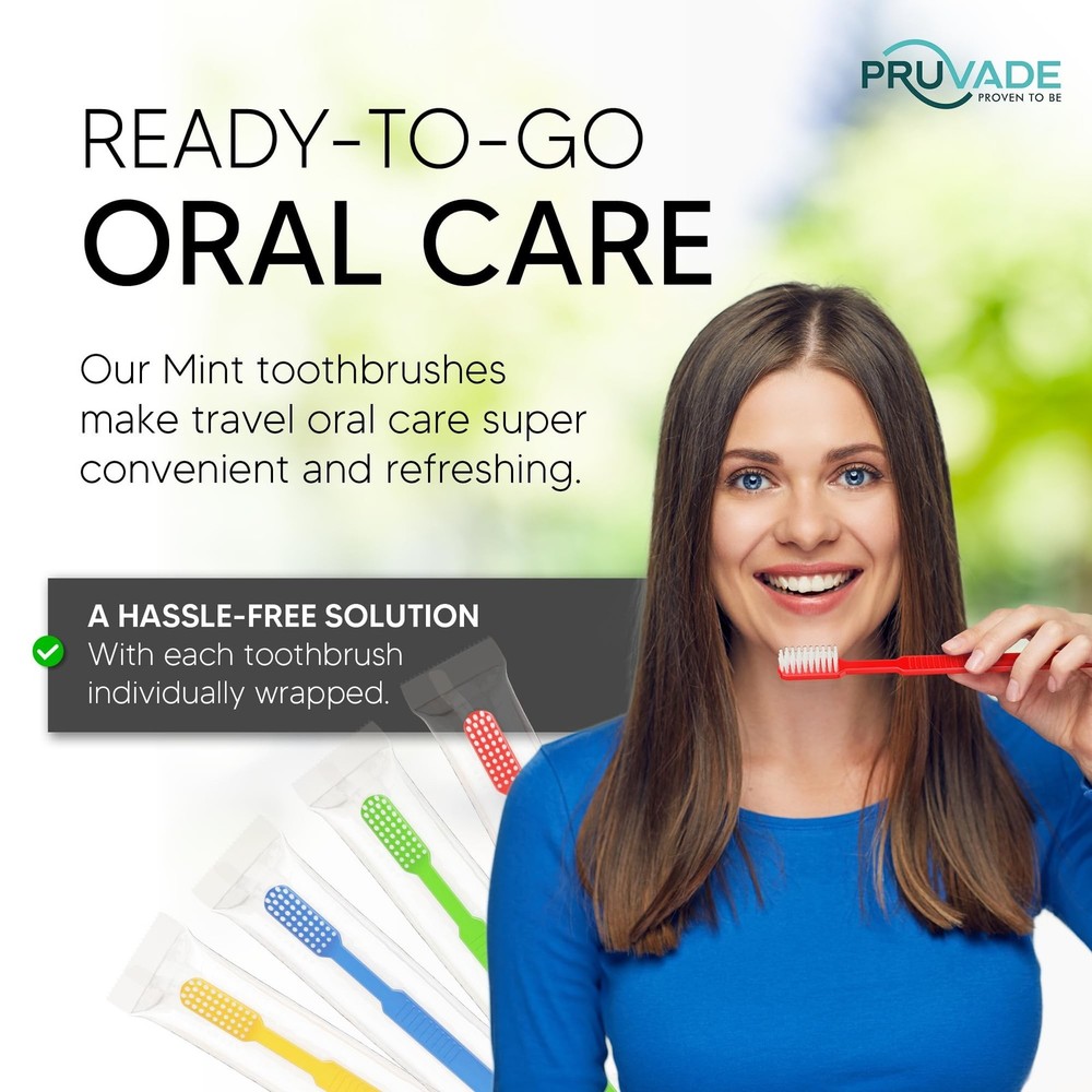 100 Pack Disposable Toothbrushes with Toothpaste, Built in - Prepasted Toothb...
