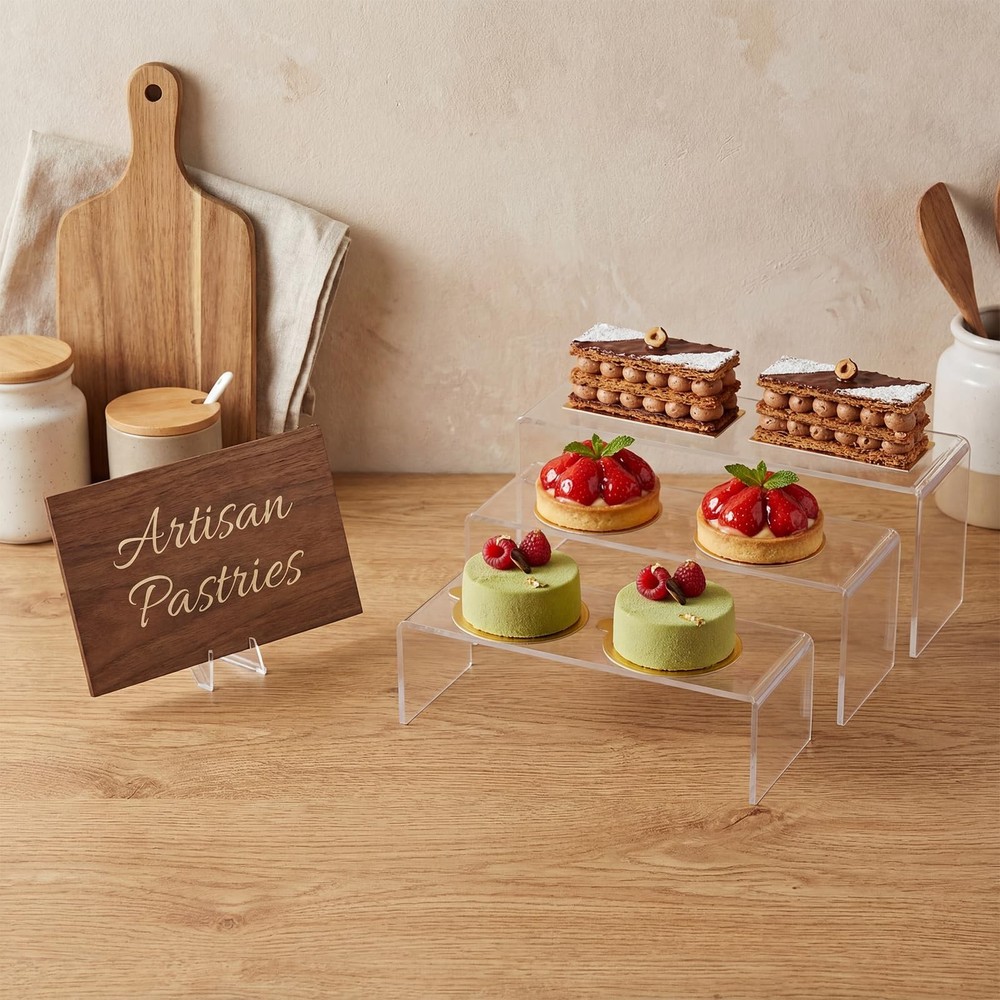 AceOrbit 38 Pcs Clear Table Display Stands Set Includes 6 Large Acrylic Book ...