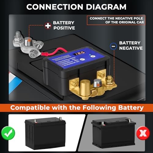 Kill Switch with Voltage Display Remote Battery Disconnect 12V/24V 240A