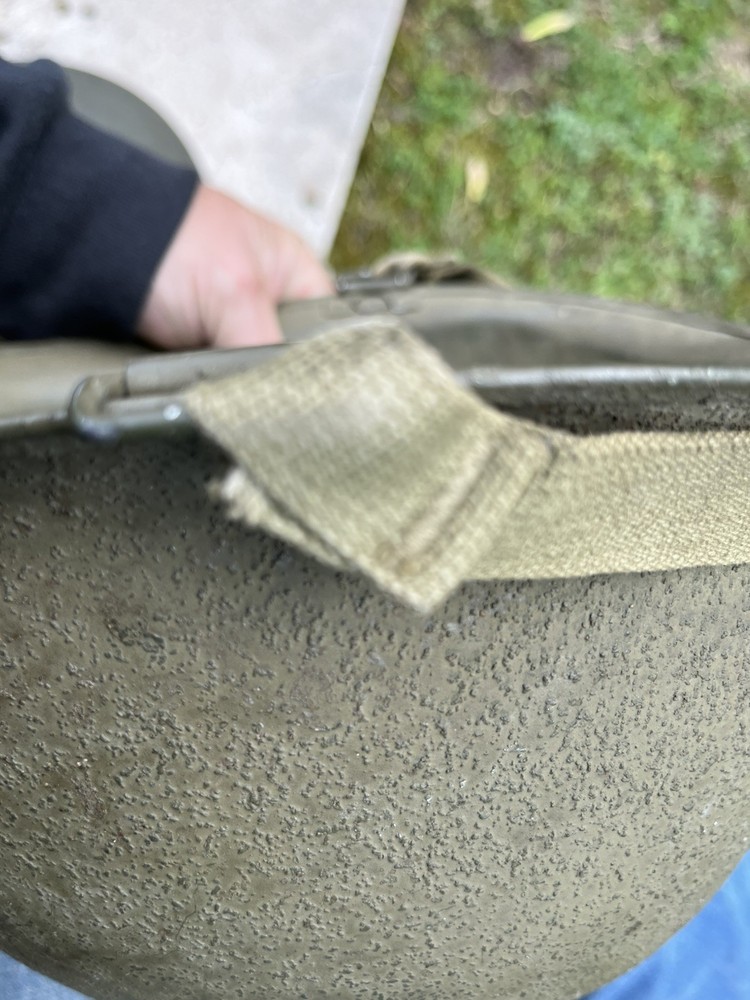 WW2 M1 Helmet Front Seam