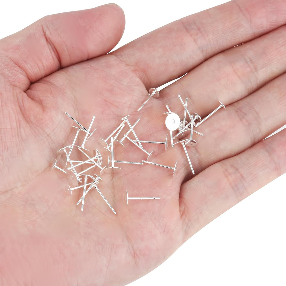 210Pcs Hypoallergenic Earring Backs & Posts - 925 Silver, Silver-Plated Copper,